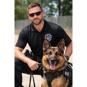 K-9 Tactical Polo  XXL Black Embroidered Police Dog Detect Protect Serve NWOT